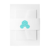 Aqua D20 Dice Wedding Belly Bands Uitnodigingen Wikkel (Voorkant Voorbeeld)