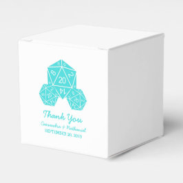 Aqua D20 Dice Wedding Favor Boxes Bedankdoosjes