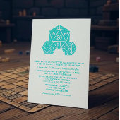 Aqua D20 Dice Wedding Invite Kaart