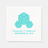 Aqua D20 Dice Wedding Paper Napkins Servetten (Voorkant)