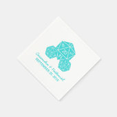 Aqua D20 Dice Wedding Paper Napkins Servetten (Hoek)