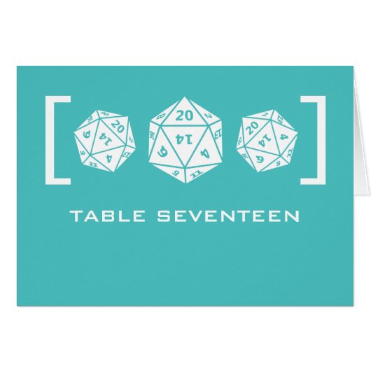 Aqua D20-Kaart met gamertabel voor desktops (Voorkant Horizontaal)