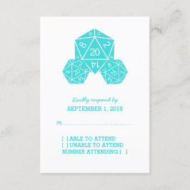 Aqua D20-Kaart voor desktoprespons RSVP Kaartje