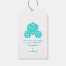 Aqua D20-Labels voor weddenschappen op tand Cadeaulabel
