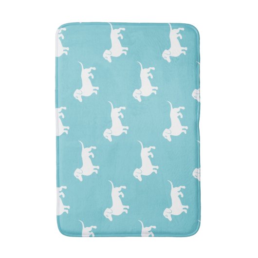 Aqua Dachshund Bathroom Badmat (Voorkant Verticaal)