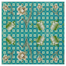 Aqua Daffidols Fabric Stof
