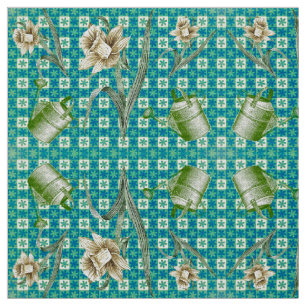 Aqua Daffidols Fabric Stof