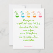 Aqua Daisy Bunny verjaardaguitnodiging Kaart (Achterkant)