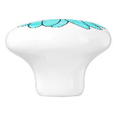 Aqua Daisy Keramische Knop (Zijkant)