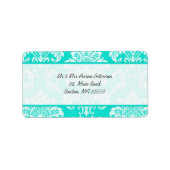 Aqua Damask  Adresetiketten Etiket (Voorkant)
