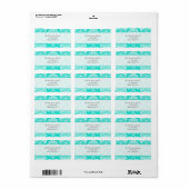 Aqua Damask  Adresetiketten Etiket (Full Sheet)