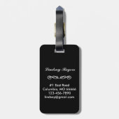 Aqua Damask Bagagelabel (Achterkant verticaal)