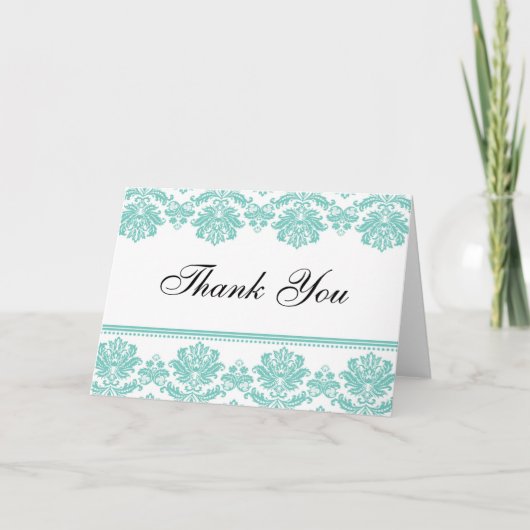 Aqua Damask bedankt je kaarten (Voorkant)