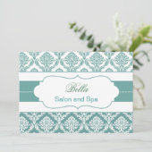 aqua damask Business Hartelijk dank Bedankkaart (Staand voorkant)