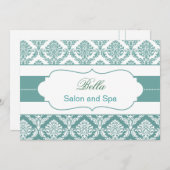 aqua damask Business Hartelijk dank Bedankkaart (Voorkant / Achterkant)