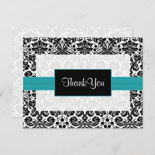 aqua damask Dankuwel Kaarten (Voorkant / Achterkant)