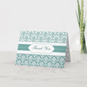 aqua damask Dankuwel Kaarten