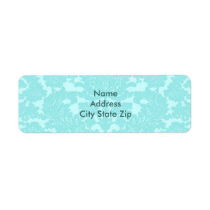 Aqua Damask Etiket