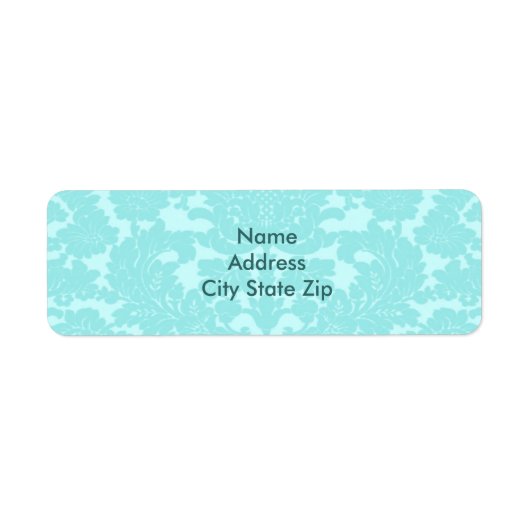 Aqua Damask Etiket (Voorkant)
