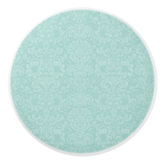 Aqua damask keramische kast deurknoppen. knop (Voorkant)