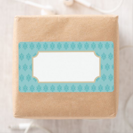 Aqua Damask Labels (Insitu)