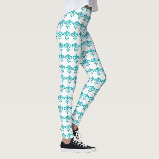 Aqua Damask Leggings (Rechts)