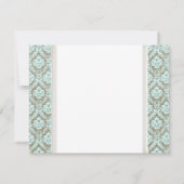 Aqua Damask RSVP-kaart Sjabloon (Achterkant)