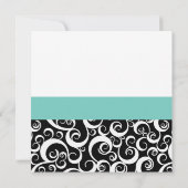 Aqua Damask Swirl Rehearsal Dinner Invitation Kaart (Achterkant)
