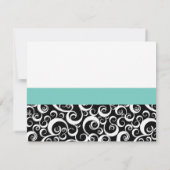 Aqua Damask Swirl Rehearsal Dinner Invitation Kaart (Achterkant)