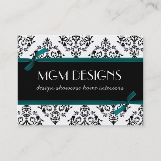 aqua damask Visitekaartjes (Voorkant)