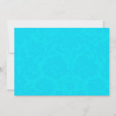 Aqua Damask Wedding Invitations Kaart (Achterkant)