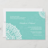 Aqua Damask Wedding Uitnodiging (Voorkant)