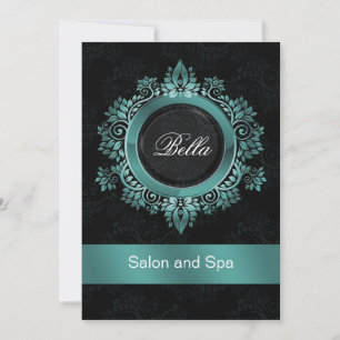 aqua damask Zakelijke bedankkaartjes Bedankkaart