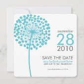 Aqua Dandelion sparen de Mededelingen van de Datum Save The Date (Voorkant)