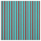 Aqua & Dark Red Striped Patroon Stof (Swatch)