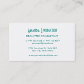 Aqua DECLUTTER CONSULTANT Simple Style V08 Visitekaartje (Achterkant)