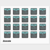 Aqua Deco Chalkboard Save the Date Stickers (Vel)