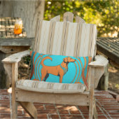 Aqua Deco Oranje hond Buitenkussen (Stoel)