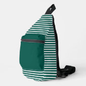 Aqua Deep Green met witte strepen Sling Bag (Rechterhoek)