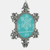 Aqua Delicate Snowflakes Holiday Ornament (Links)