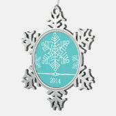 Aqua Delicate Snowflakes Holiday Ornament (Rechts)