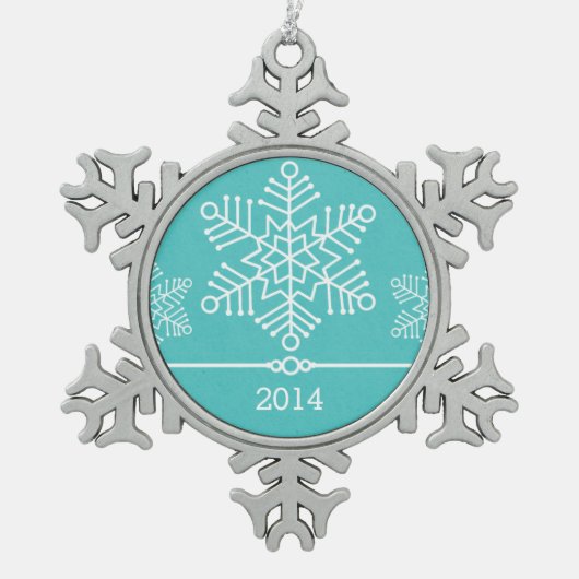 Aqua Delicate Snowflakes Holiday Ornament (Voorkant)