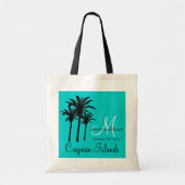 Aqua Destination Wedding Canvas tas Palm Trees (Voorkant)