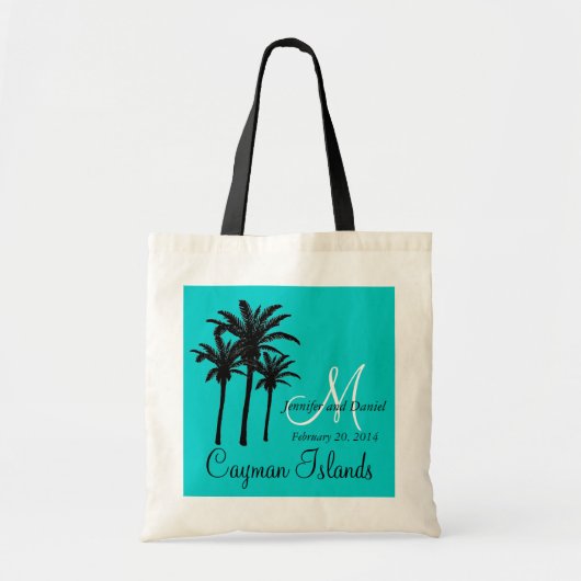 Aqua Destination Wedding Canvas tas Palm Trees (Voorkant)