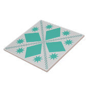 Aqua Diamond Fun | Grijze achtergrond | Keramische Tegeltje (Zijkant)