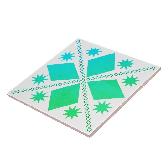 Aqua Diamond Fun | Groen bladfilter | Tegeltje (Zijkant)