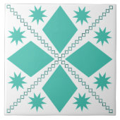 Aqua Diamond Fun | Witte achtergrond | Tegeltje (Voorkant)