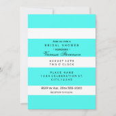 Aqua Dikke Chunky Stripes Moderne Uitnodigingen (Voorkant)