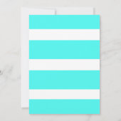 Aqua Dikke Chunky Stripes Moderne Uitnodigingen (Achterkant)