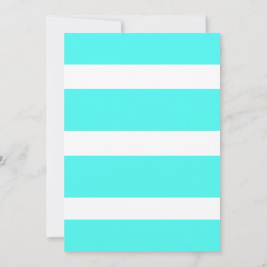 Aqua Dikke Chunky Stripes Moderne Uitnodigingen (Achterkant)